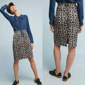 Anthropologie Cheetah skirt** Zips down back